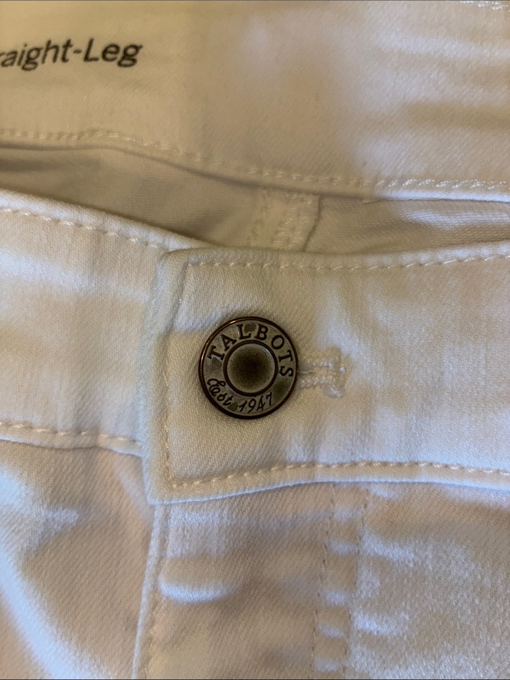Talbots Women's High Waist Straight Leg Jeans White - Picture 10 of 12